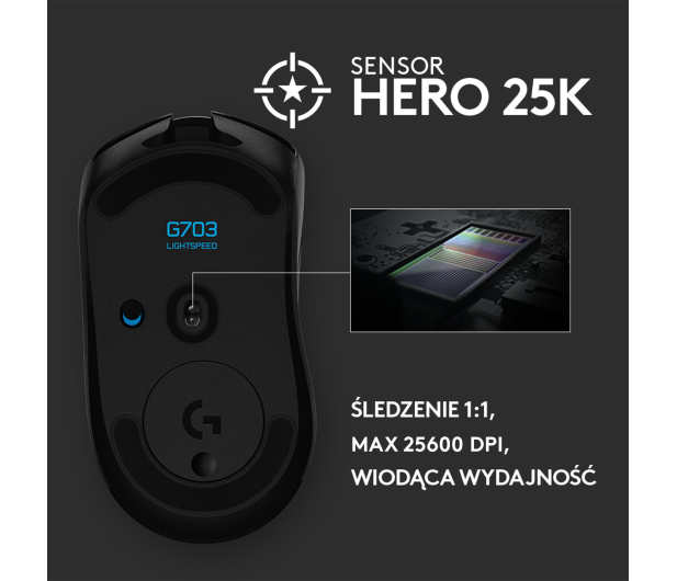 LOGITECH G703 Lightspeed czarna 910-005640 - 506258 - zdjęcie 9